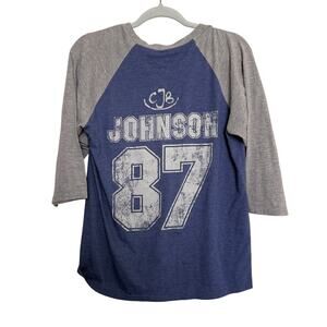 Cody Johnson Lucky baseball tee blue gray raglan size large